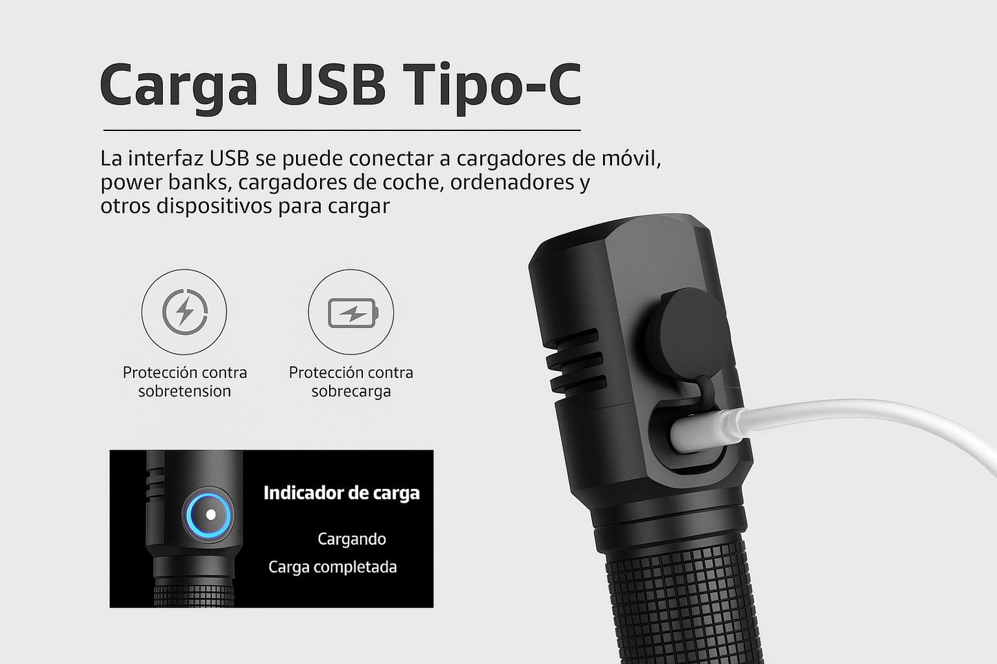 Linterna de Emergencia Xhp50 LED - Zoom